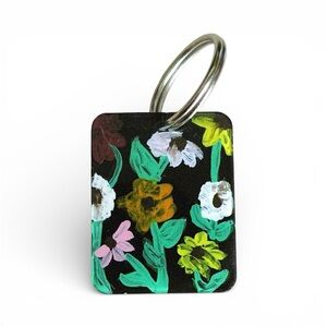 Acoustic Paino Inspired Floral Keychain